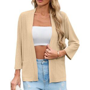 Witsmile Women's Apricot Kimono Cardigan Stylish Beach Cover Up Casual Jackets